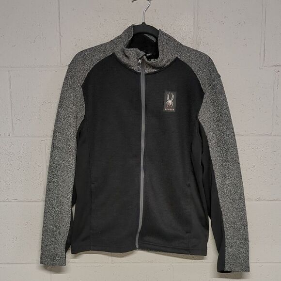Women's Spyder Black and Gray Full-Zip Jacket Size Small - Picture 1 of 6